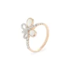 A Pearl and Diamond Butterfly Ring