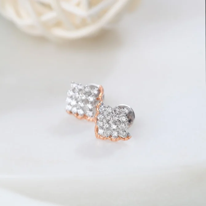 gold diamond stud earrings