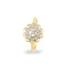 a gold ring with diamonds