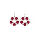 Radiant Crimson Glamour Diamond Earrings