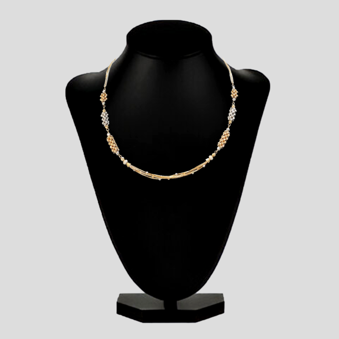 Beaded Cluster Fusion Gold Chain