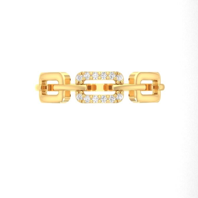 Linked Love Gold Diamond Ring - Image 2